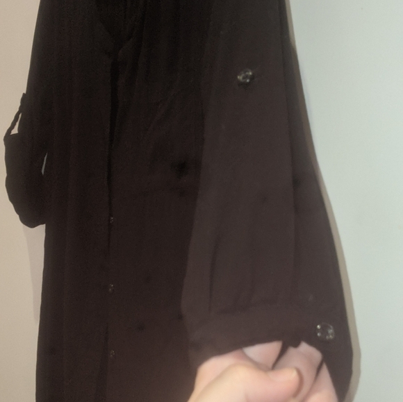 Black v-neck blouse - Picture 3 of 7